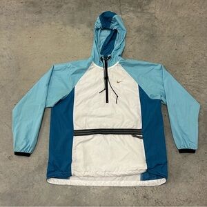 Vintage Nike Windbreaker Jacket Youth Medium (8-10) Blue White Tag Kangaroo